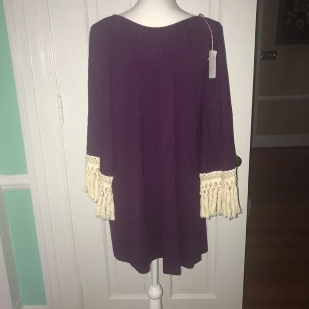 Mini NWT‎ Purple with Fringed Sleeves Dress…